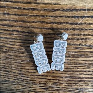 Pink Beaded Bride Earrings